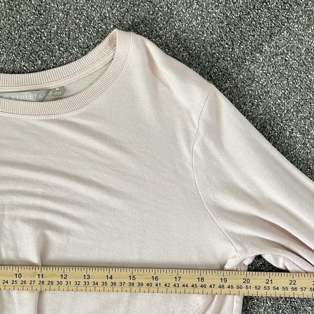 Athleta Twist Front Sweatshirt Womens M Blush Pink Modal Long Sleeve Nirvana - Picture 7 of 10